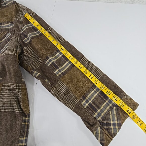 ORTON BROTHERS PATCHWORK BROWN FLANNEL SHIRT MEN'S SIZE LARGE - Picture 15 of 16